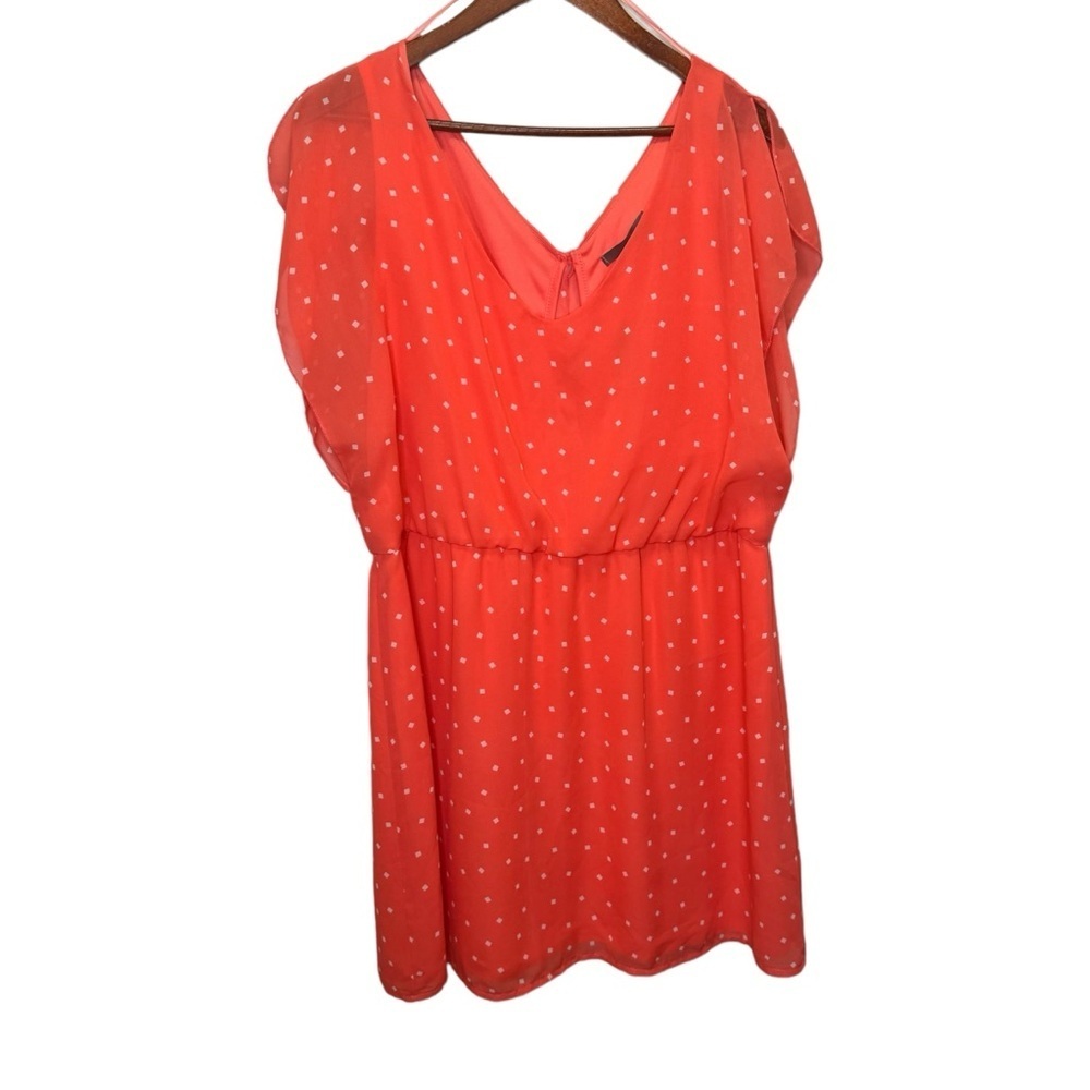 Smart Set Polka Dot Chiffon Vneck Dress Size XL NWT